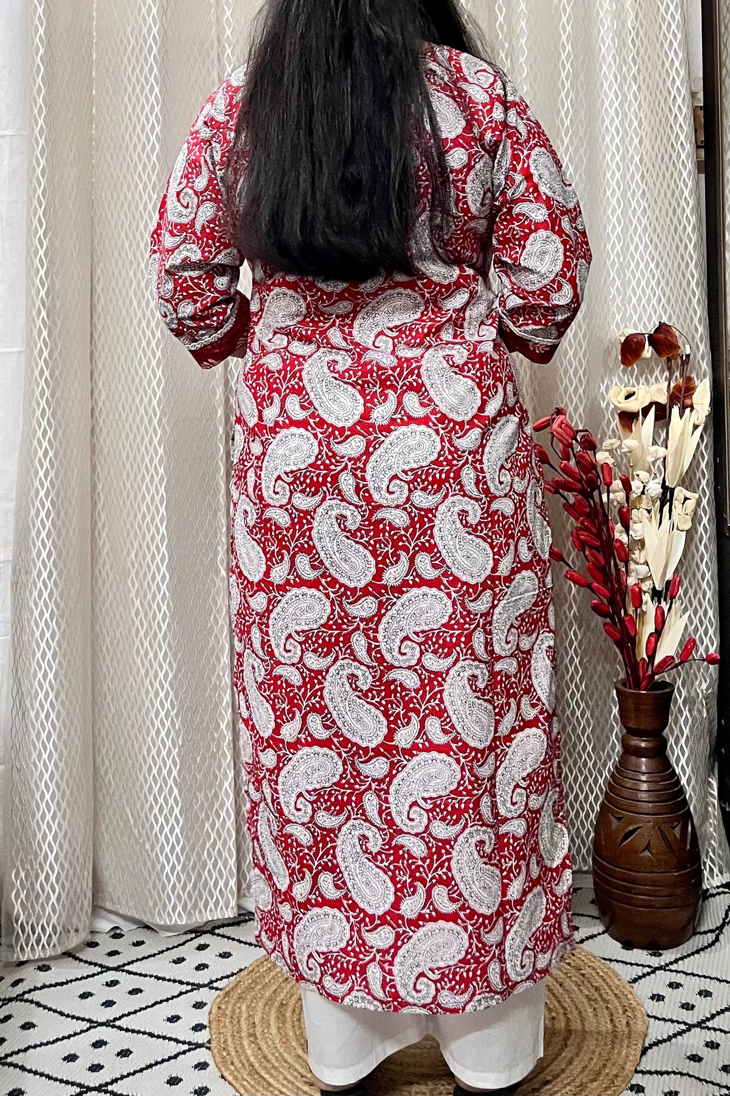 Red Peacock Kurta