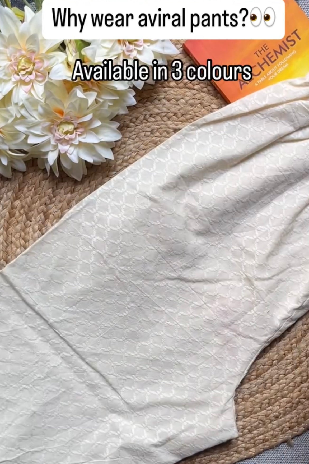 Beige Textured Pant