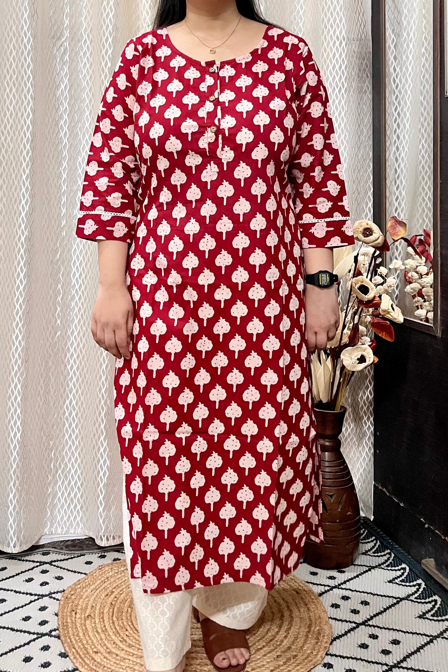 Tamatar Ajrakh Kurta