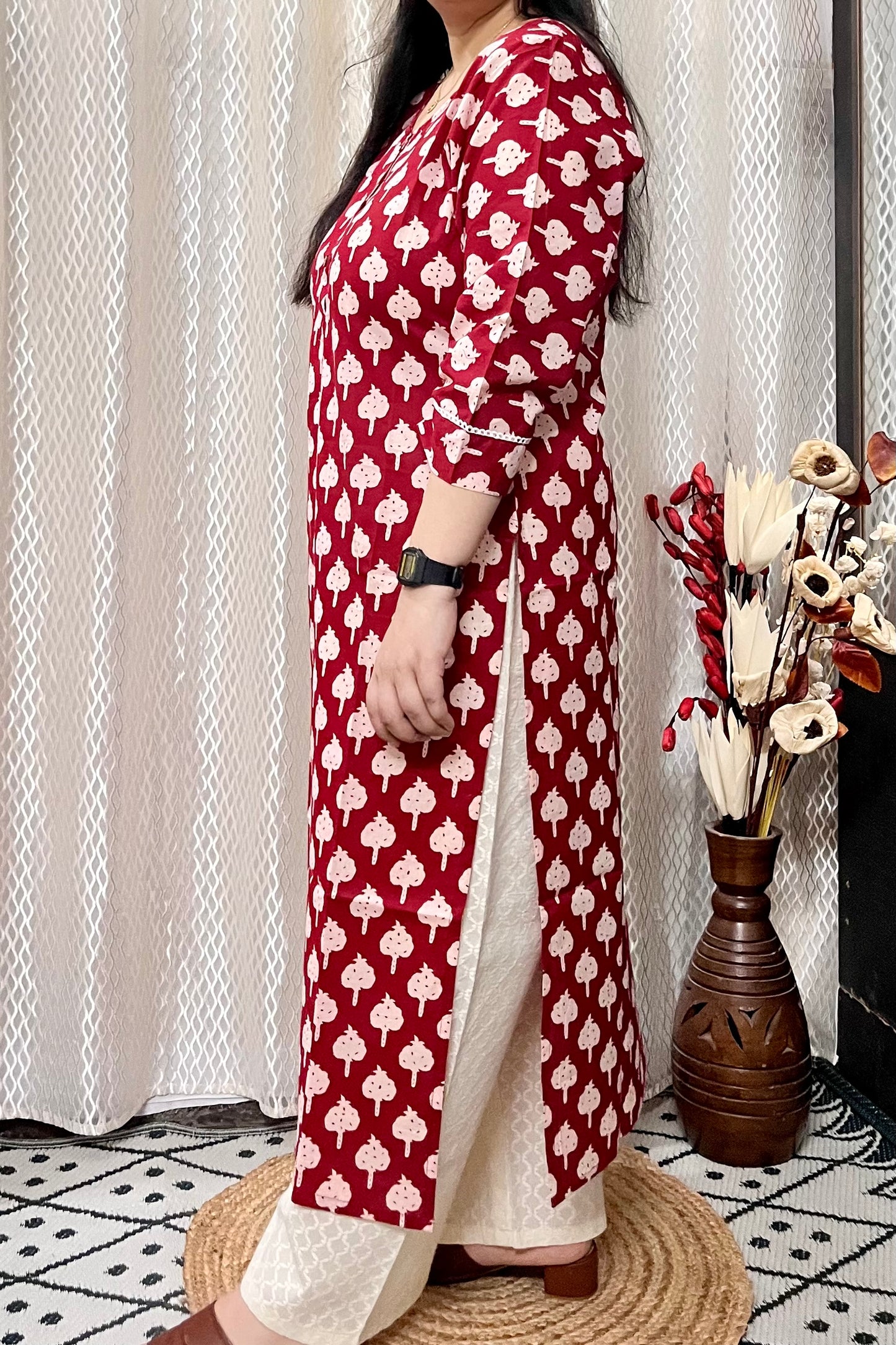 Tamatar Ajrakh Kurta