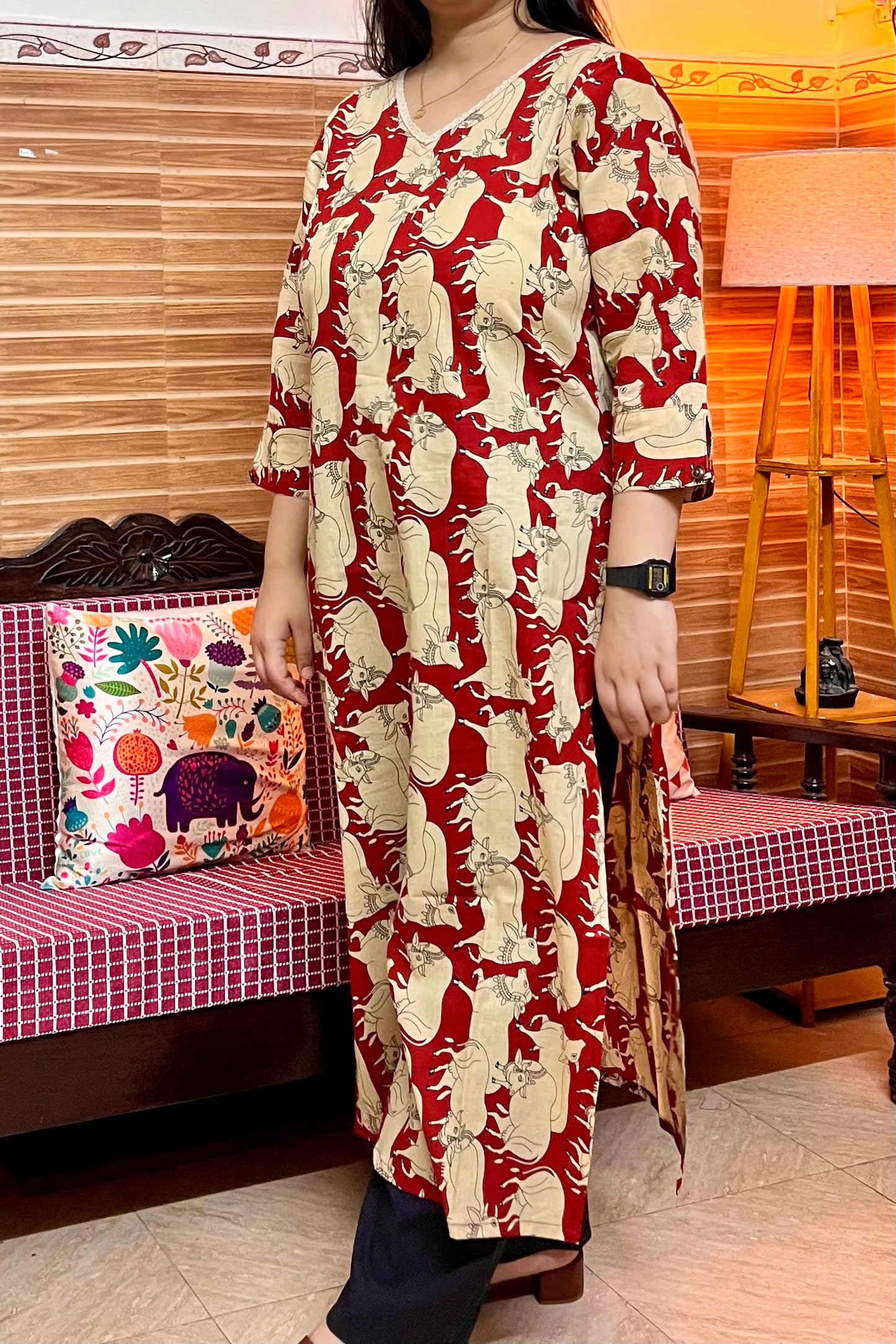 Cow Print Kurta