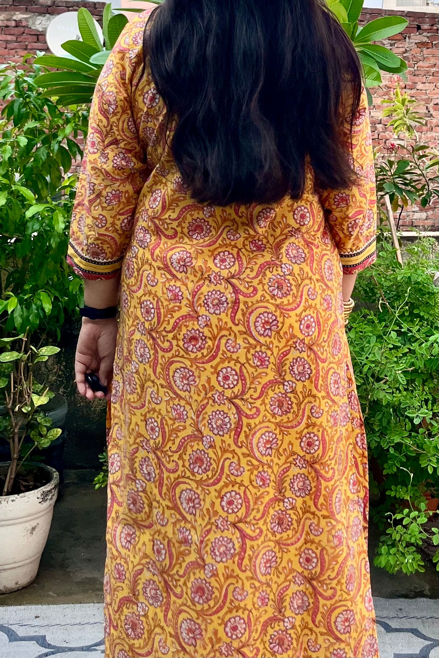 YELLOW COTTON KURTA