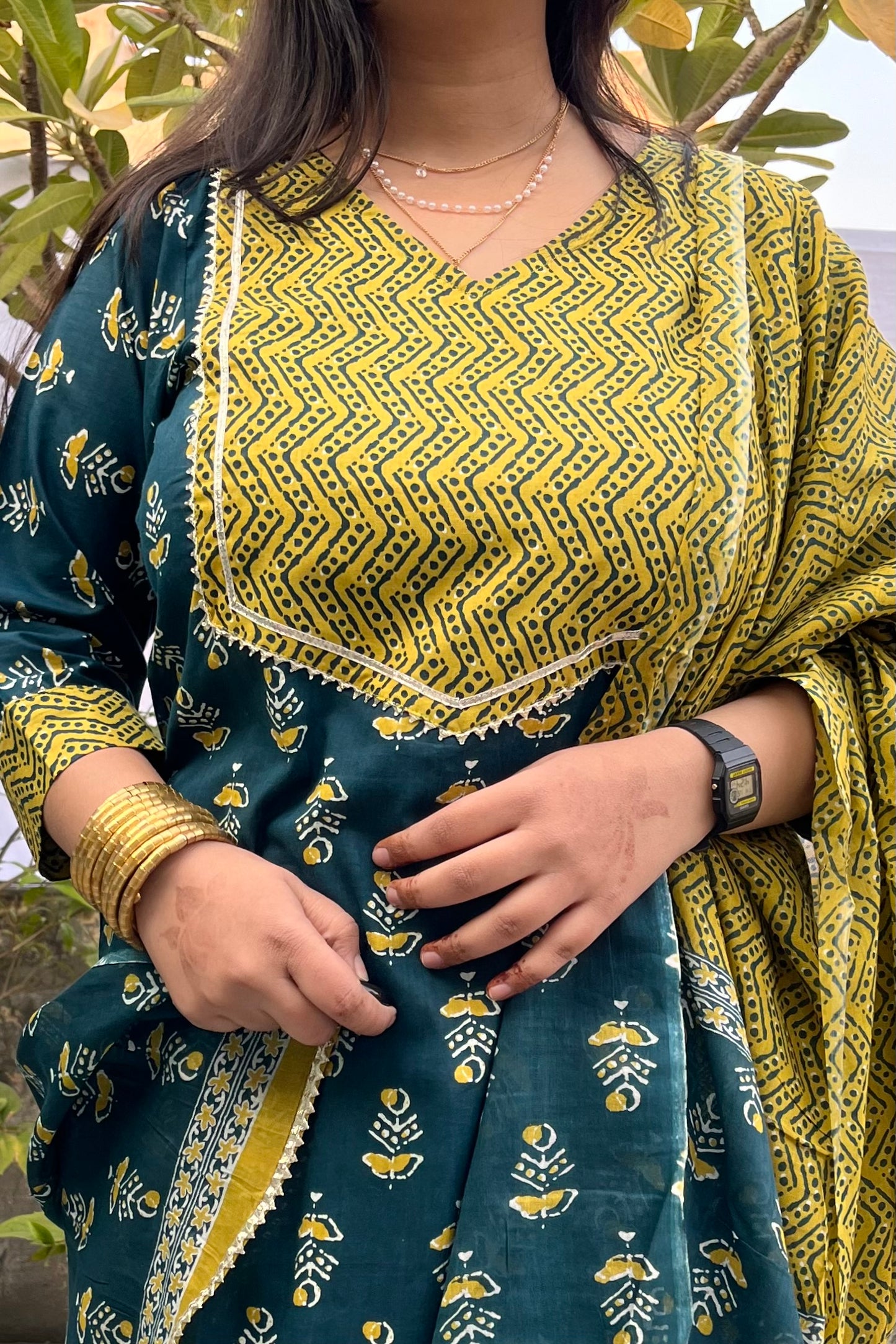Teal And Green Suit Set