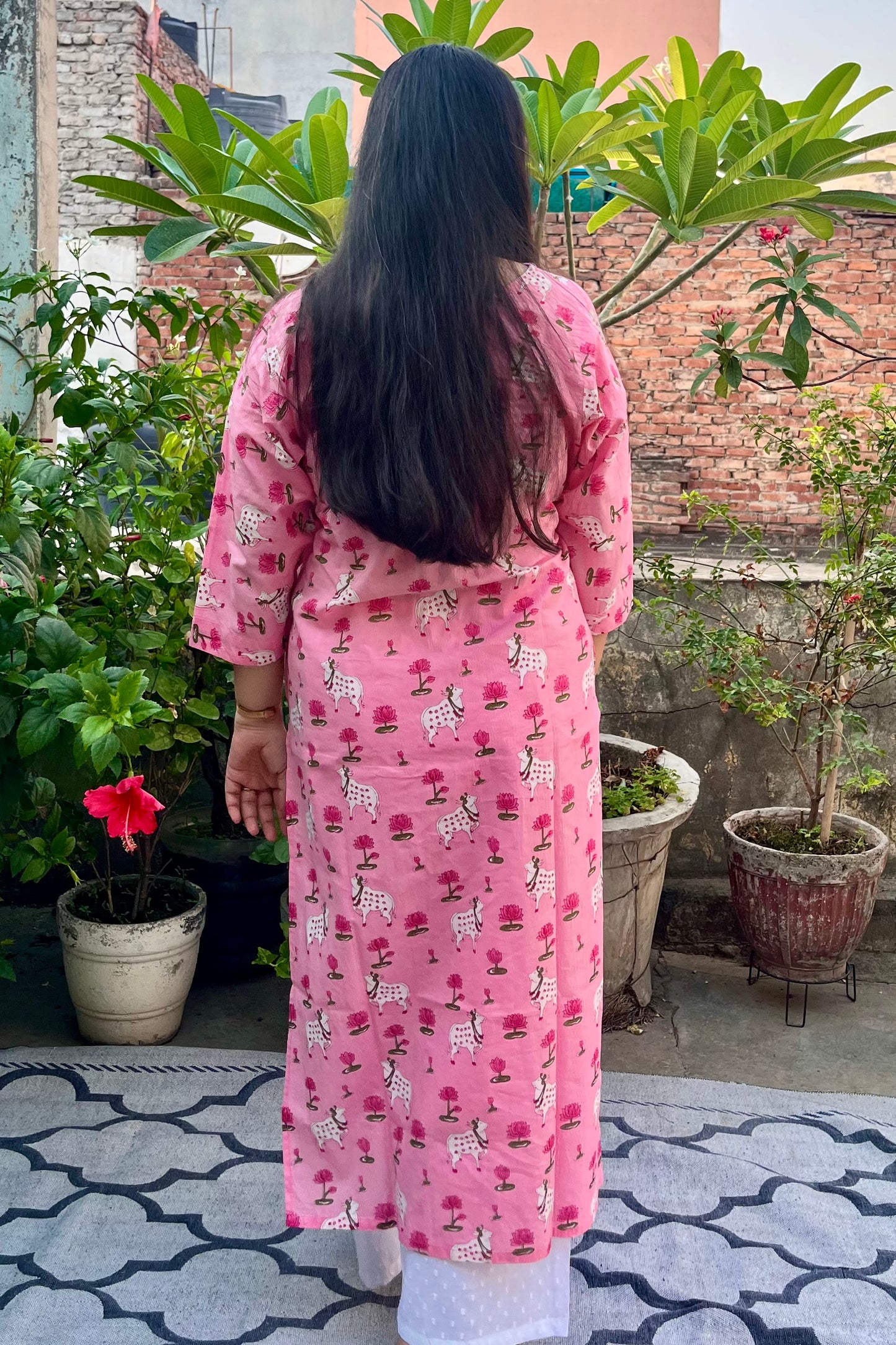 GAUKAMAL" cow print pure cotton kurti