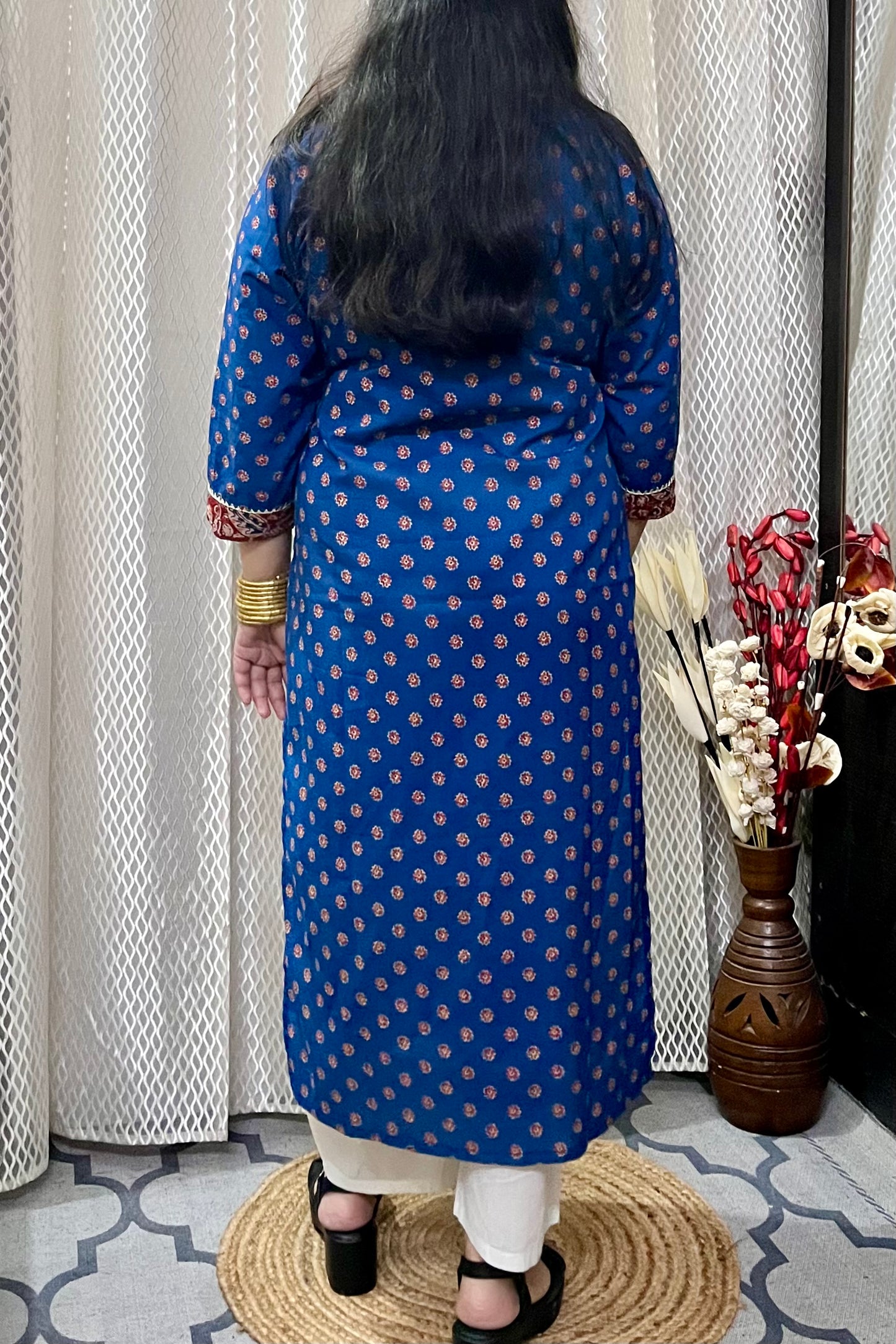 Navy Blue Ajrakh Kurta