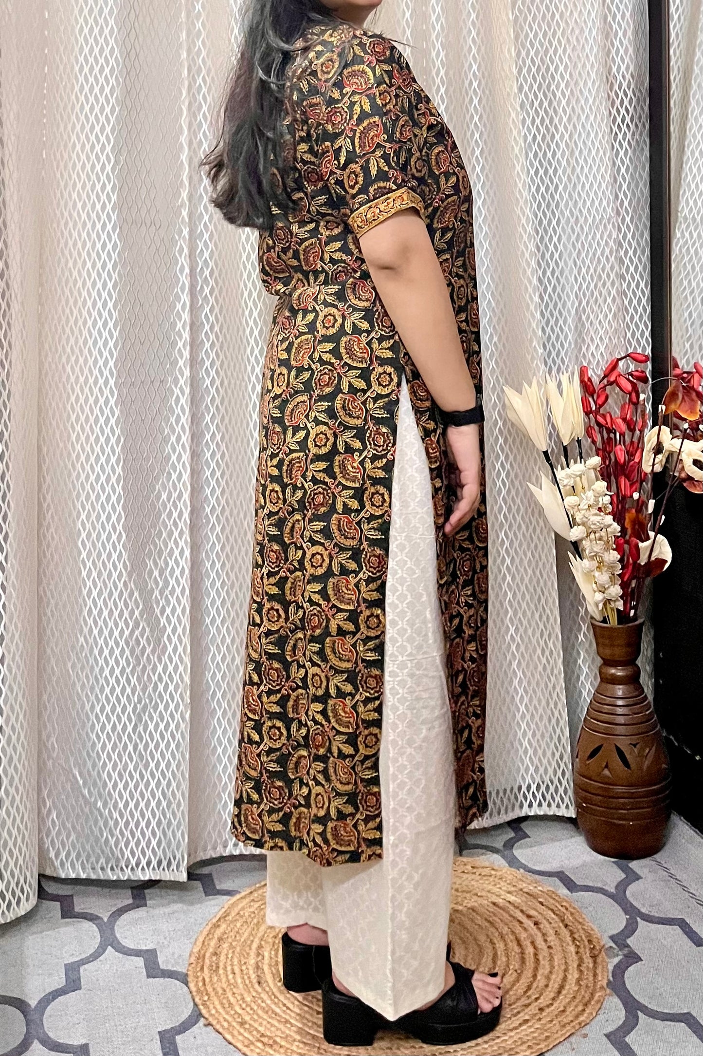 Black Ajrakh Kurta