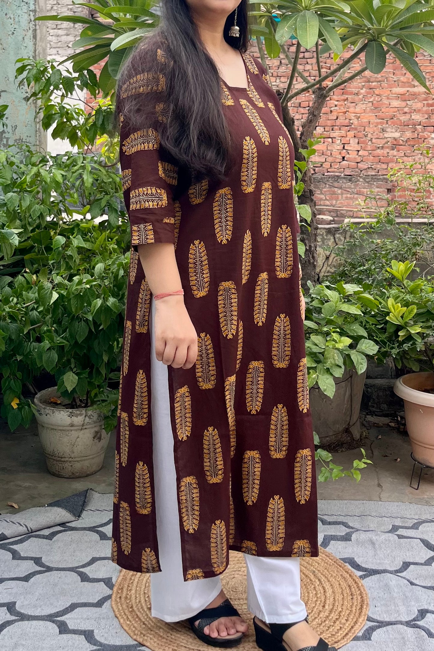 Caramel pure cotton kurta