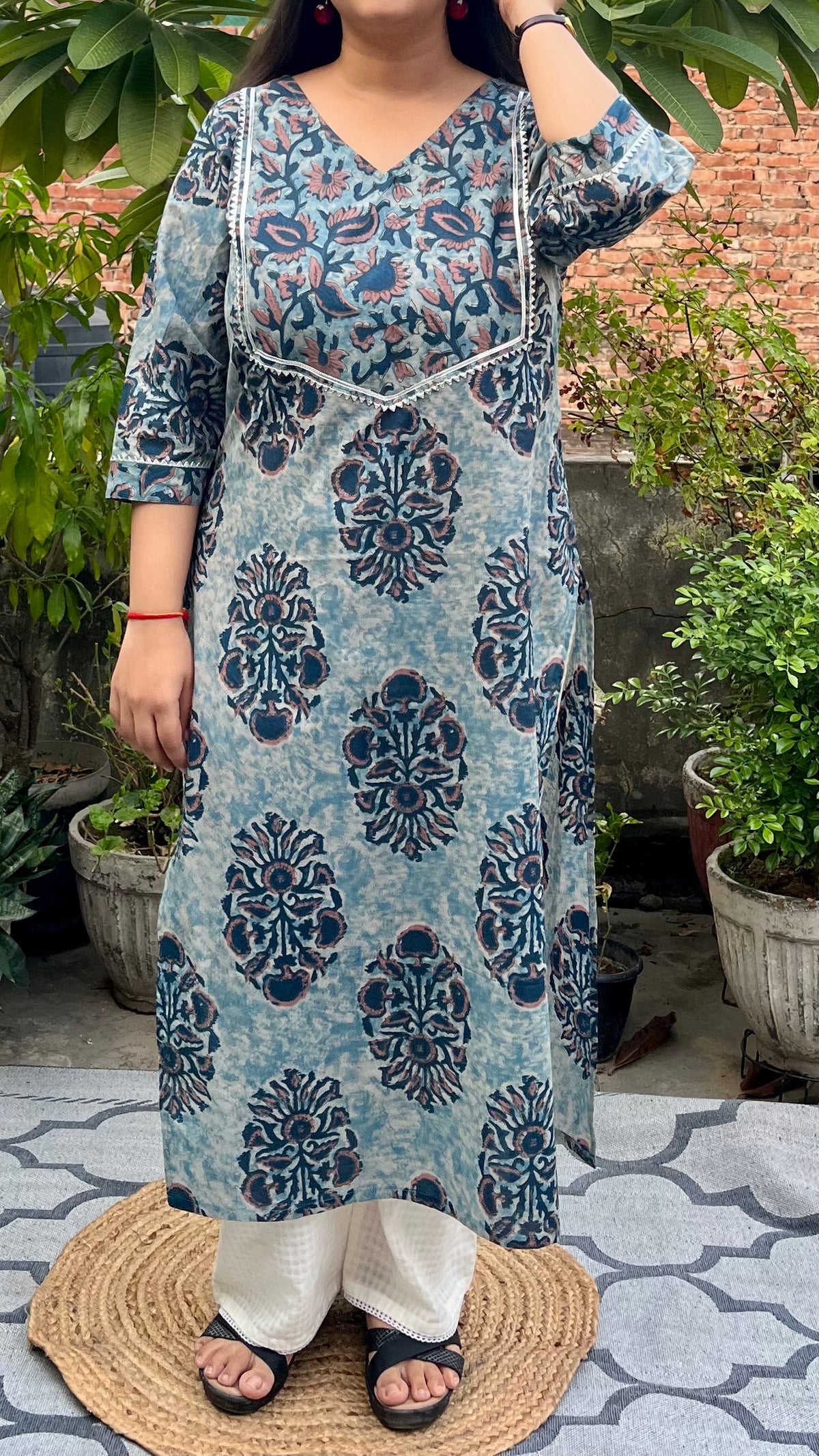 Rangari kurta in pure cotton fabric