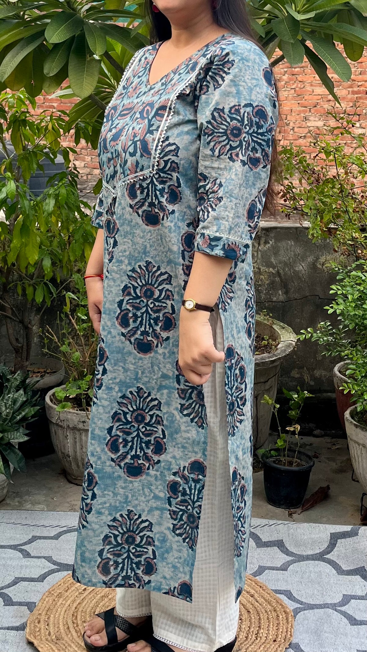 Rangari kurta in pure cotton fabric