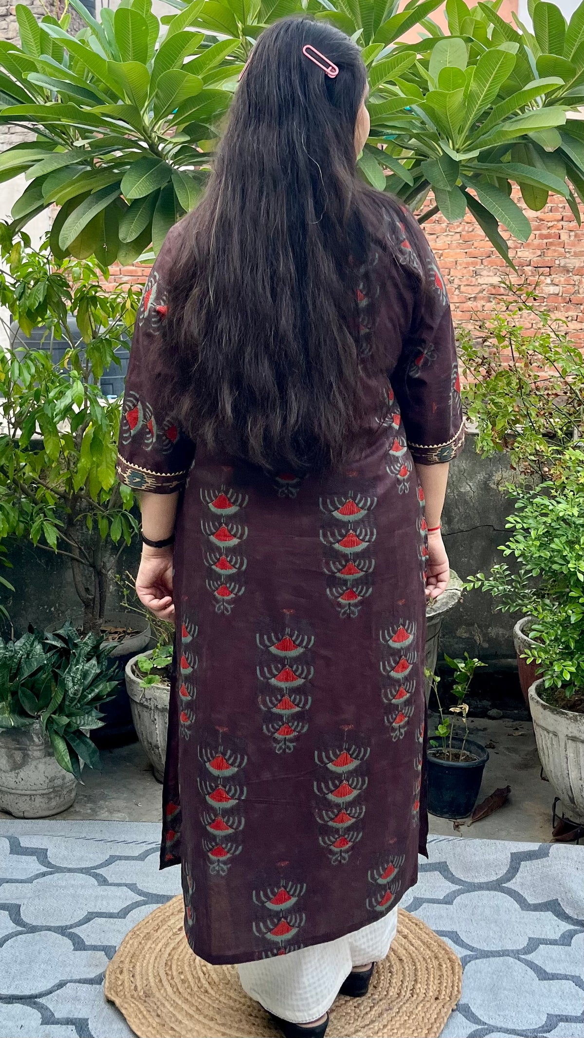 Caramel kurta in pure cotton fabric