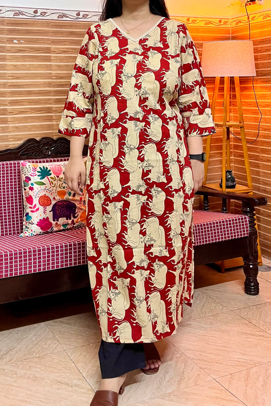 Cow Print Kurta