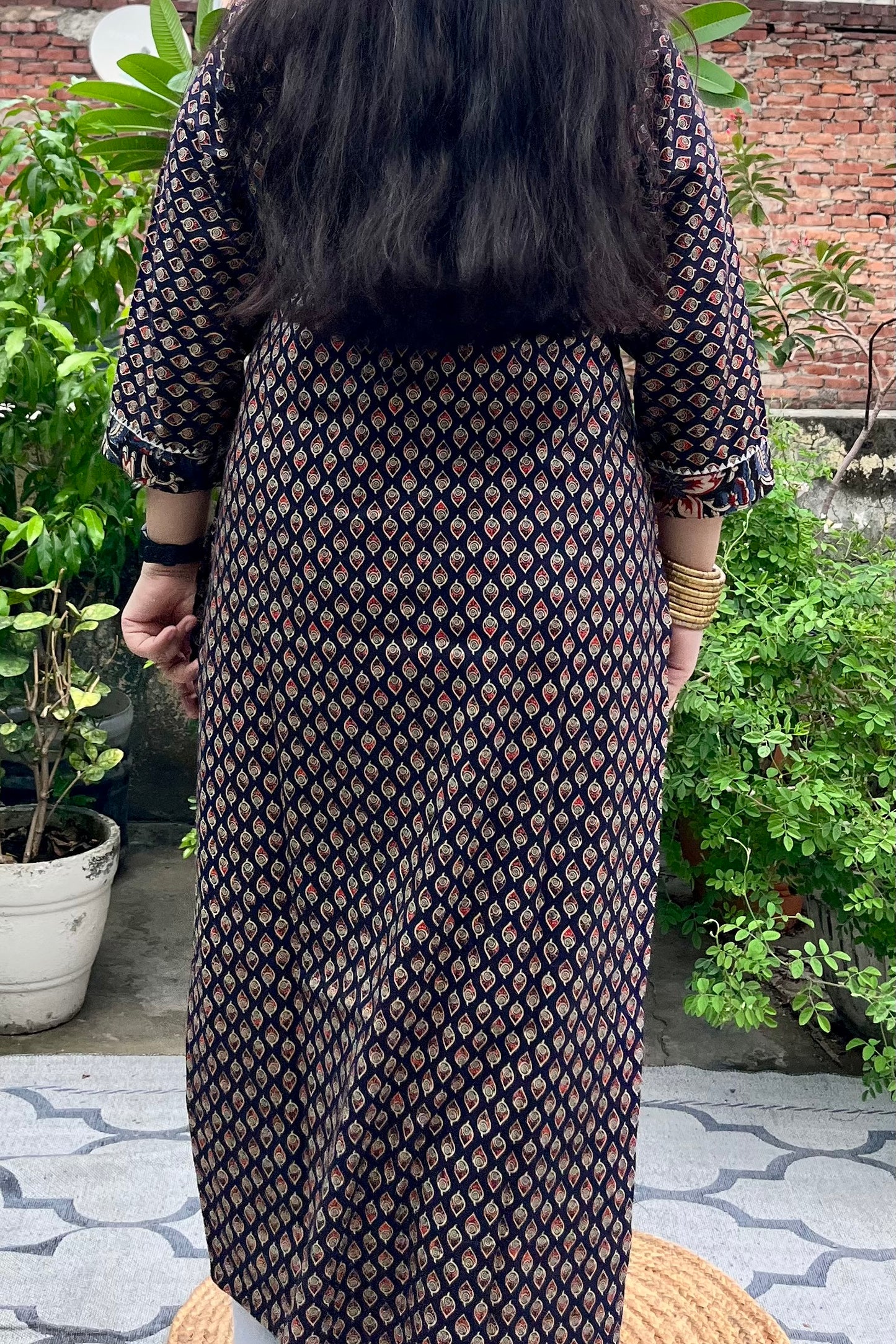 BLACK BLOCKPRINT KURTA
