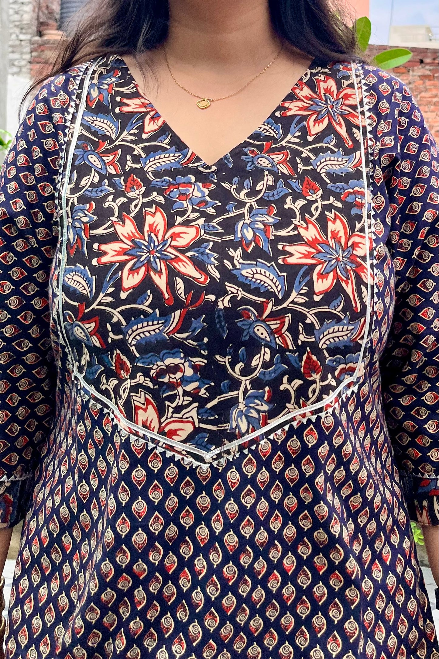 BLACK BLOCKPRINT KURTA