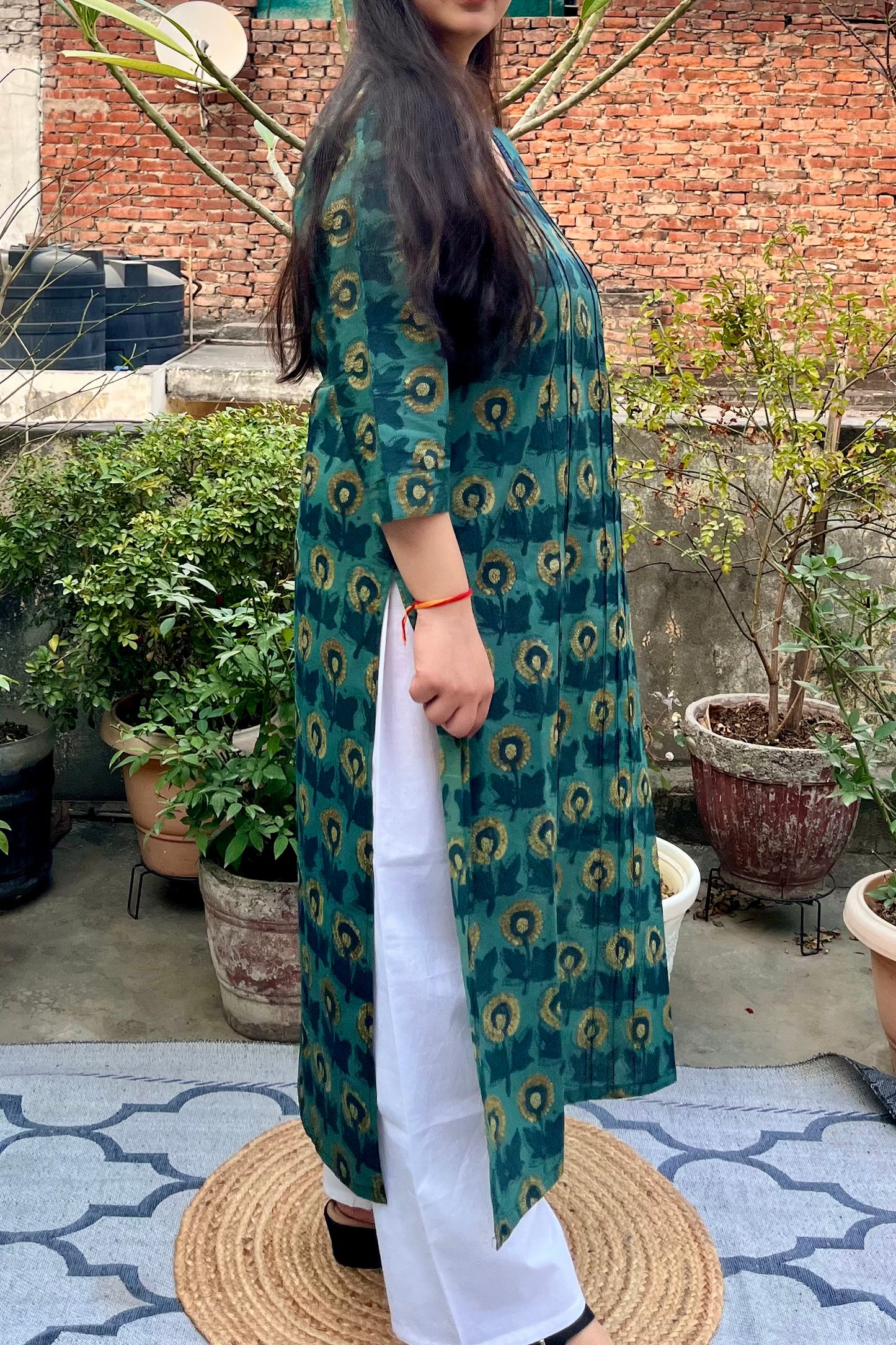 Tulip Kurti In Ajrakh Print