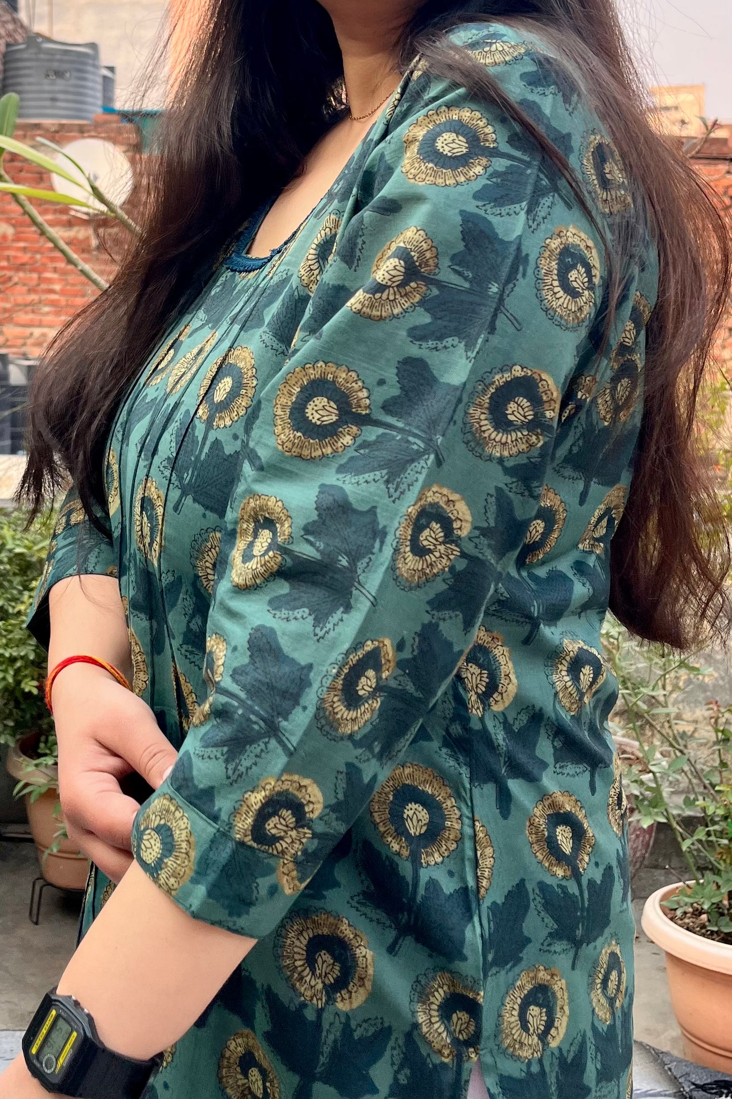 Tulip Kurti In Ajrakh Print