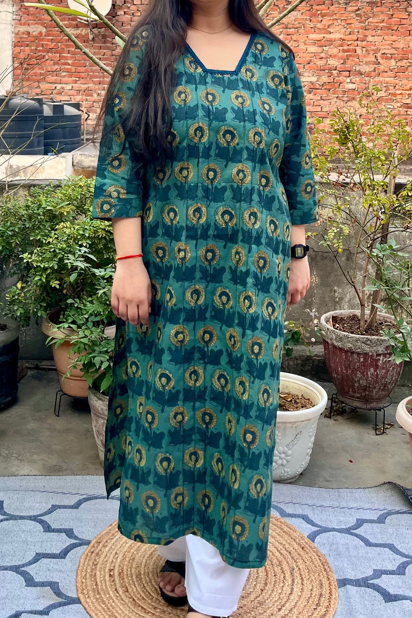 Tulip Kurti In Ajrakh Print
