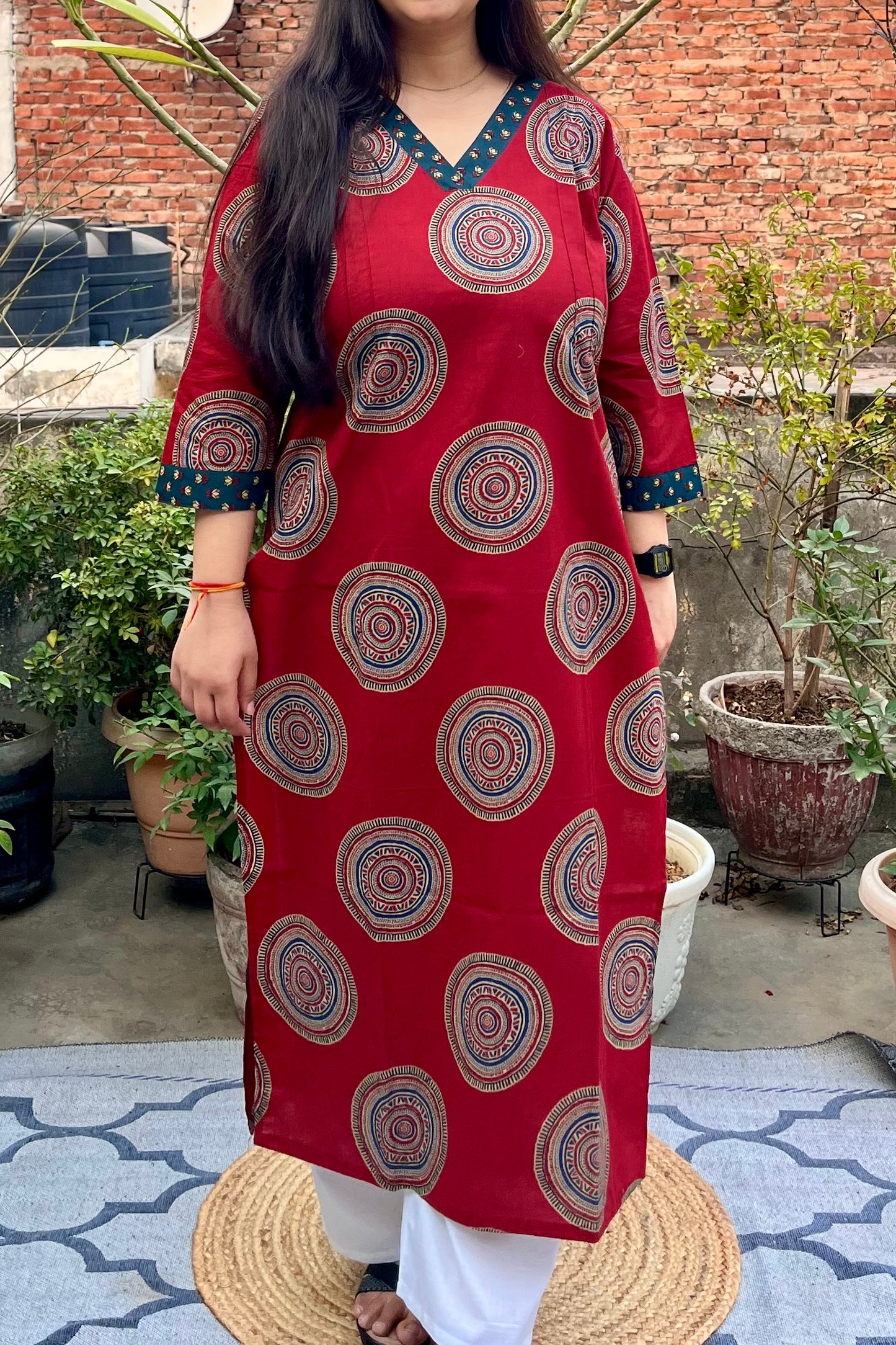Red Mandala Kurta