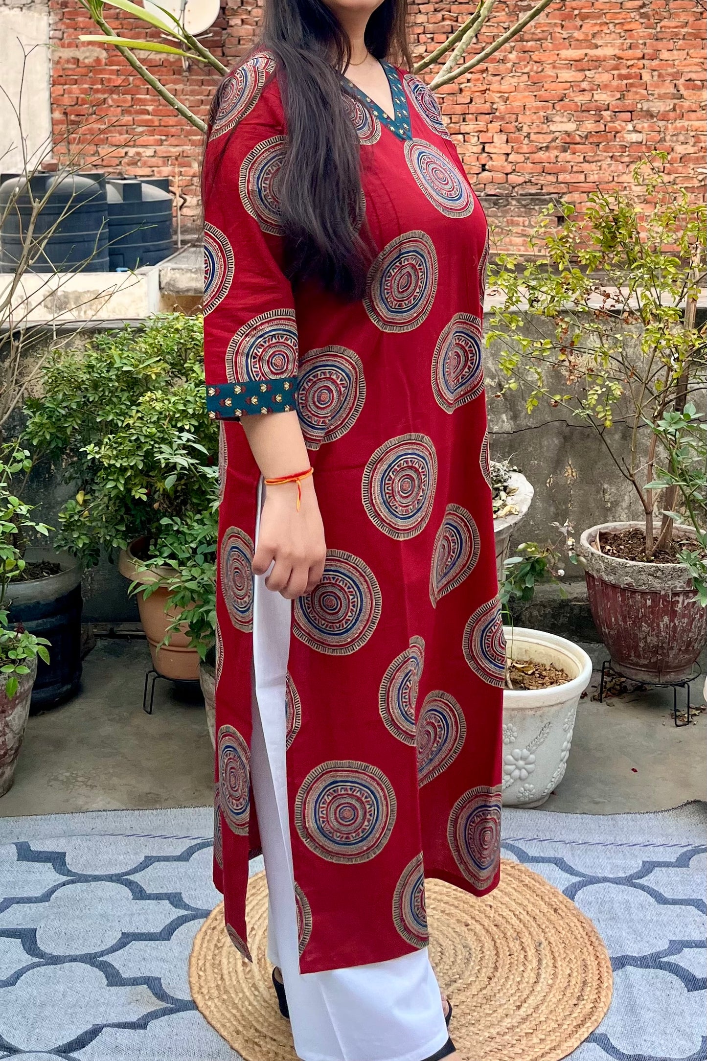 Red Mandala Kurta