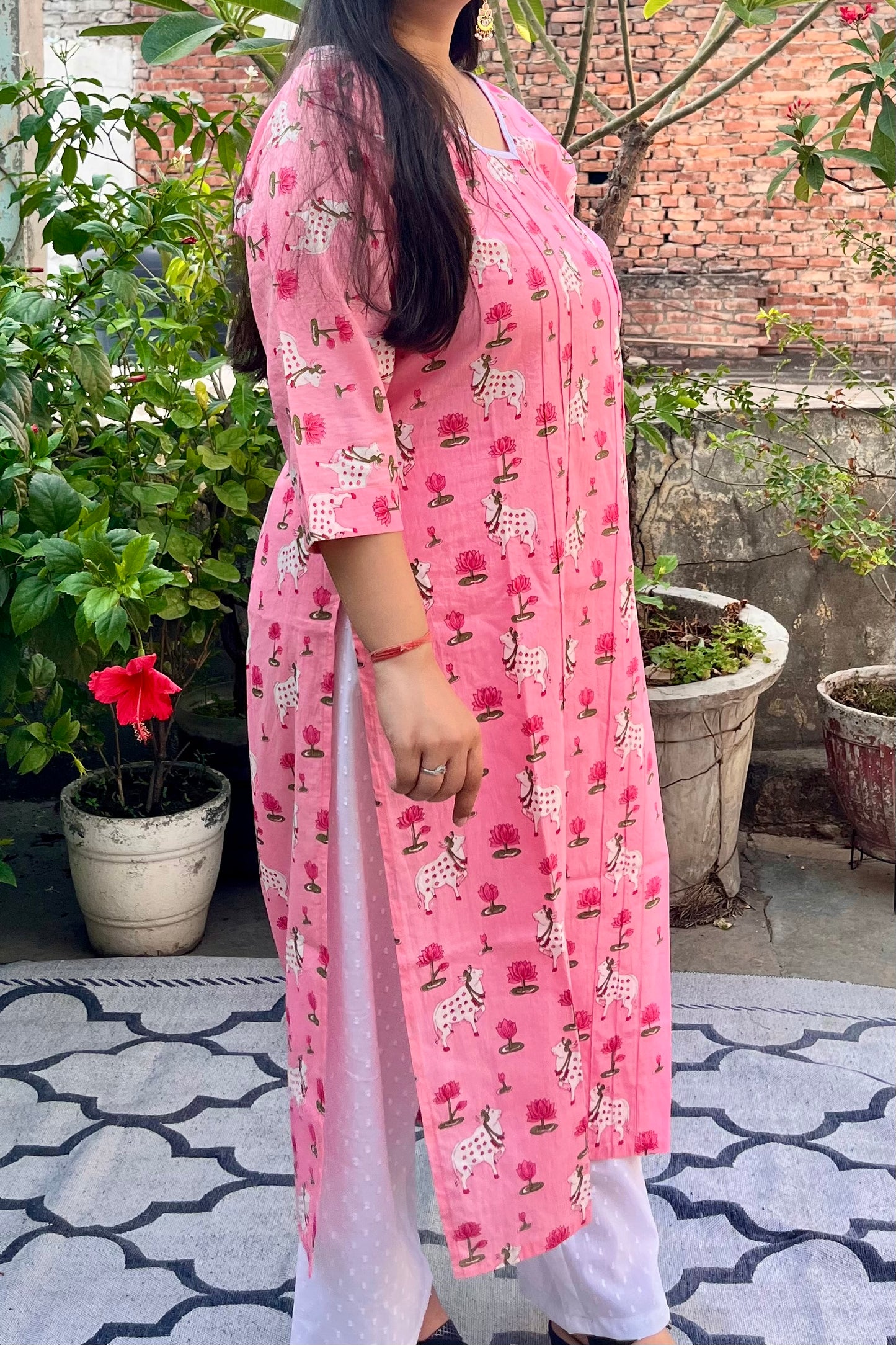 GAUKAMAL" cow print pure cotton kurti