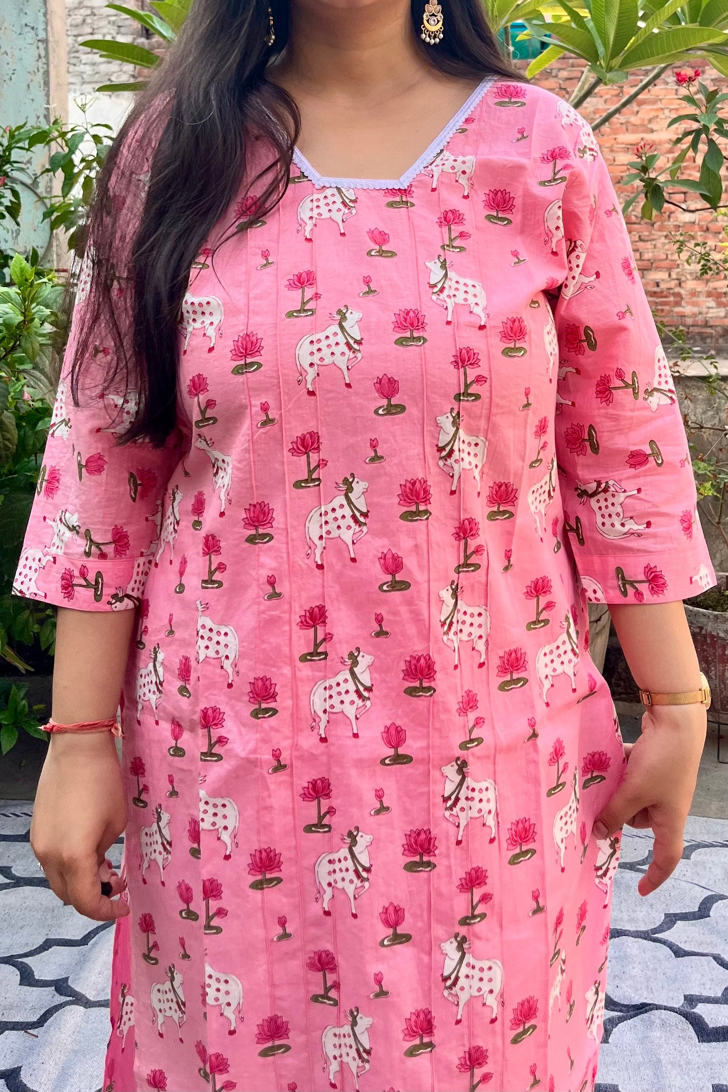 GAUKAMAL" cow print pure cotton kurti