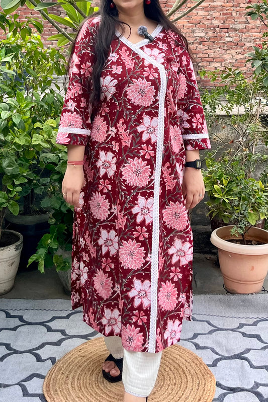 Laalima Angrakha Pure cotton Kurti